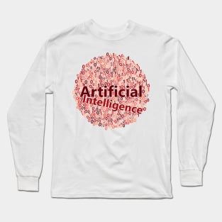 Artificial Intelligence Data Science Word Cloud | Red Long Sleeve T-Shirt